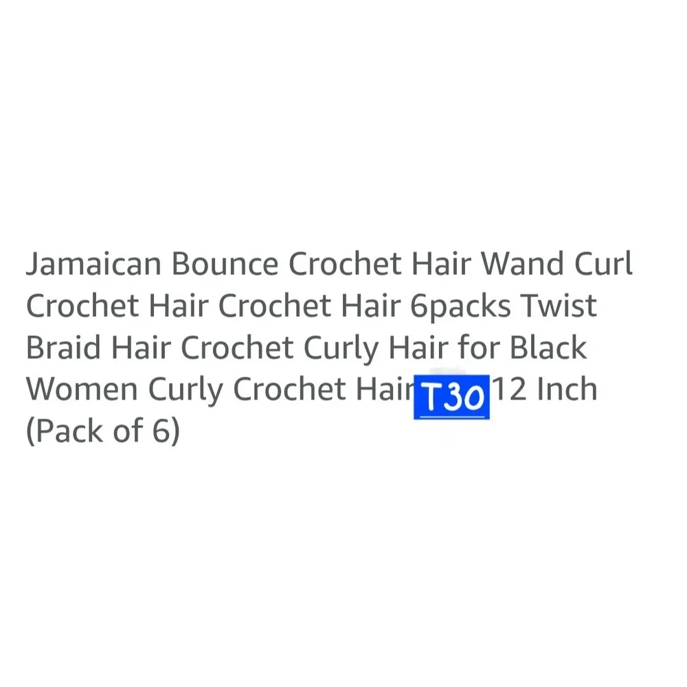 6 Packs Jamaican Bounce Crochet Hair Wand Curl Twist Braid Curly for Black Women